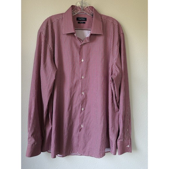Nautica Men's Slim Fit Long sleeve Dress Shirt Size CL 17-17.5‎ 34/35 Dri-Fit - Picture 1 of 6